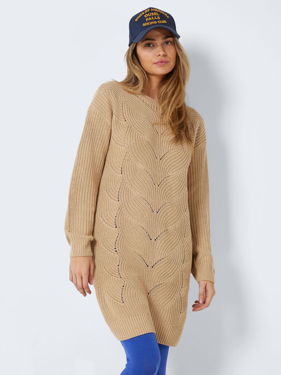 Noisy May Sia Long Sleeve Knit Dress - Irish Cream