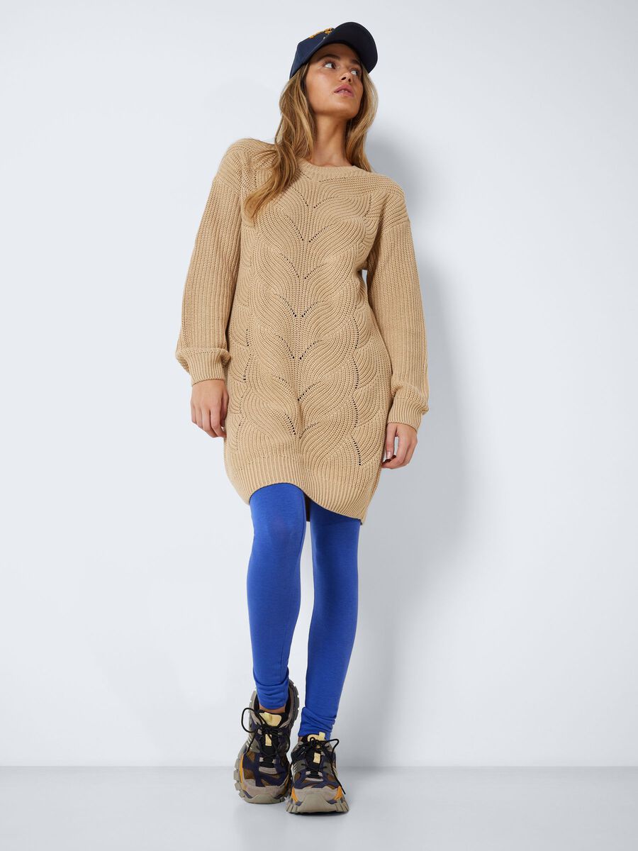 Noisy May Sia Long Sleeve Knit Dress Irish Cream Uptown BIBI