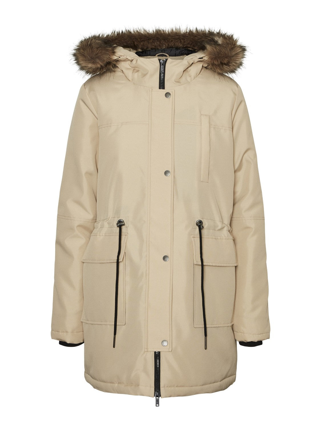 Noisy May Molly Long Parka Coat Irish Cream Uptown BIBI