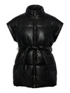 Pieces Adela Tie Belt Padded Gilet